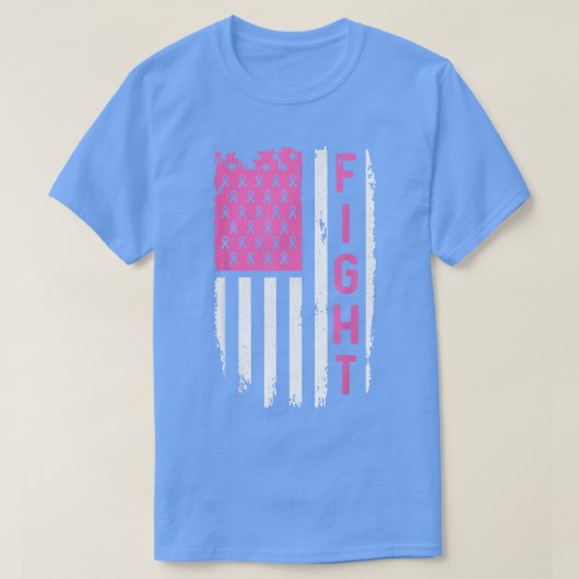 Amerikaanse vlag tegen borstkanker t-shirt (Design voorkant)