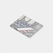 Amerikaanse vlag tegen de muur post-it® notes (Schuin)