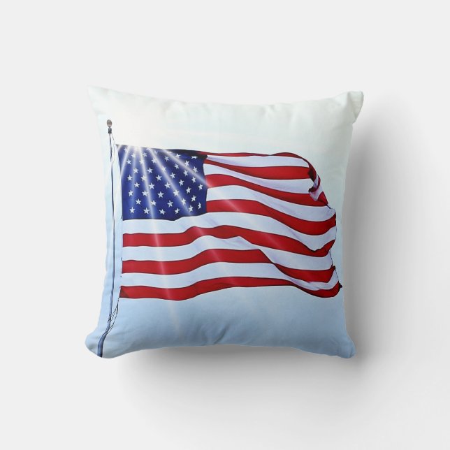 Amerikaanse vlag tegen de wind kussen (Voorkant)