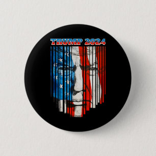 Amerikaanse vlag tegenover Trump-Vintage Donald Tr Ronde Button 5,7 Cm
