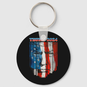 Amerikaanse vlag tegenover Trump-Vintage Donald Tr Sleutelhanger