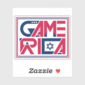 Amerikaanse Vlag tekst Gamerica Sticker (Vel)