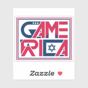 Amerikaanse Vlag tekst Gamerica Sticker