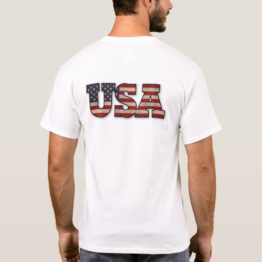 Amerikaanse Vlag Tekst Ontwerp T-shirt (Achterkant)