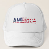 Amerikaanse Vlag Tekst Trucker Pet (Voorkant)