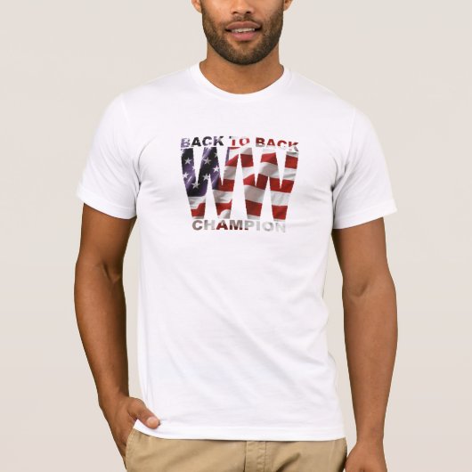 Amerikaanse vlag Terug naar achteren WW Champion T T-shirt (Voorkant)