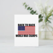 Amerikaanse vlag terug naar achterkamertjeskampioe briefkaart (Staand voorkant)