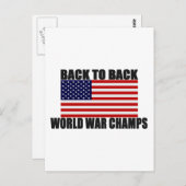 Amerikaanse vlag terug naar achterkamertjeskampioe briefkaart (Voorkant / Achterkant)