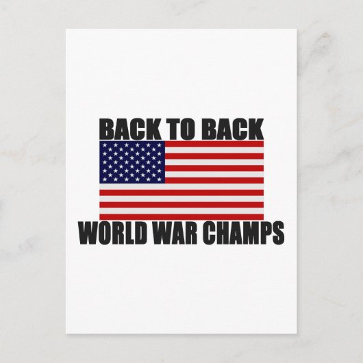 Amerikaanse vlag terug naar achterkamertjeskampioe briefkaart (Voorkant)