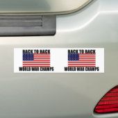 Amerikaanse vlag terug naar achterkamertjeskampioe bumpersticker (Op auto)