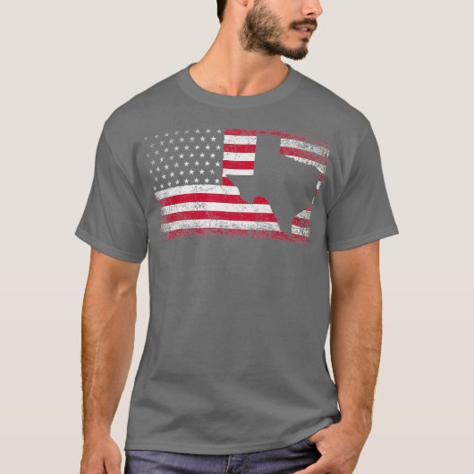 Amerikaanse vlag Texas, 4 juli  Retro T-shirt (Voorkant)