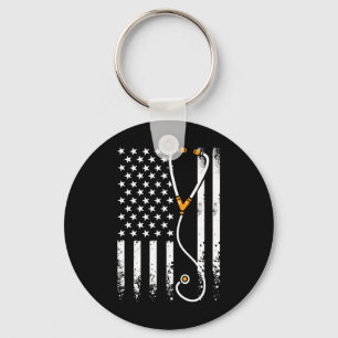 Amerikaanse Vlag Texas 4 juli Vintage Geschenk Man Sleutelhanger