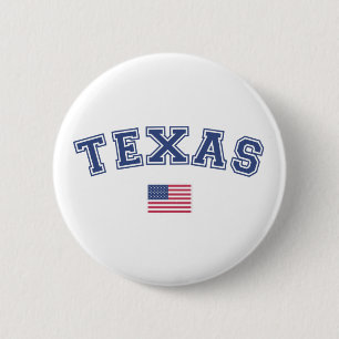 Amerikaanse vlag Texas Ronde Button 5,7 Cm
