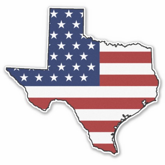 Amerikaanse vlag Texas Sticker (Voorkant)
