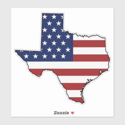 Amerikaanse vlag Texas Sticker (Vel)