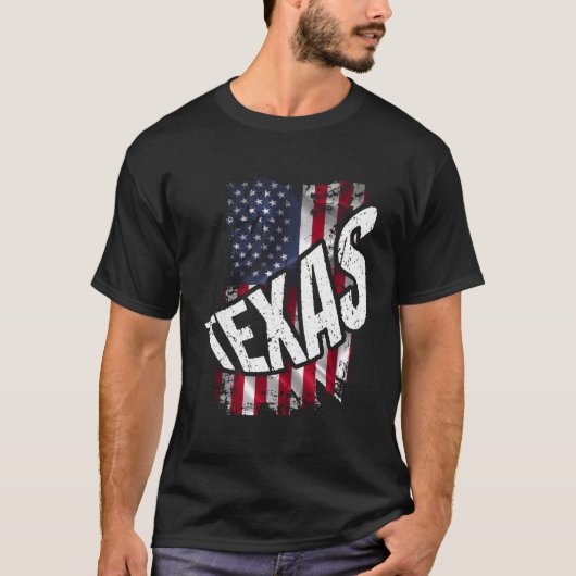 Amerikaanse vlag Texas T-shirt (Voorkant)