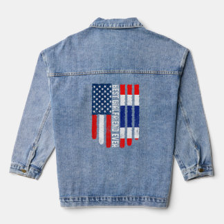 Amerikaanse vlag & Thailand vlag Beste Vriendin oo Denim Jacket
