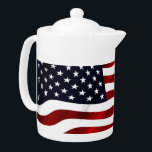 Amerikaanse vlag theepot<br><div class="desc">Mooie Amerikaanse vlag patriottisch design voor USA Independence day 4 juli.</div>