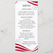 Amerikaanse Vlag Thema Menukaart (Voorkant)