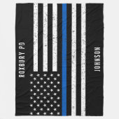 Amerikaanse vlag Thin Blue Line Disted Name (Vlagg Fleece Deken (Voorkant)