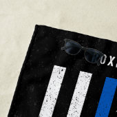 Amerikaanse vlag Thin Blue Line Disted Name (Vlagg Strandlaken (In situ)