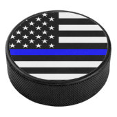 Amerikaanse vlag Thin Blue Line Symbolisch op Hockey Puck (3/4)