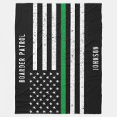 Amerikaanse vlag Thin Green Line Disted Name (Hand Fleece Deken (Voorkant)