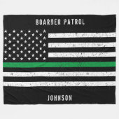 Amerikaanse vlag Thin Green Line Disted Name (Hand Fleece Deken (Voorkant (Horizontaal))