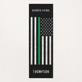 Amerikaanse vlag Thin Green Line Disted Name (Hand Yogamat (Voorkant)