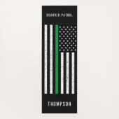 Amerikaanse vlag Thin Green Line Disted Name (Hand Yogamat (Achterkant)