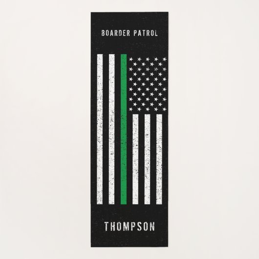Amerikaanse vlag Thin Green Line Disted Name (Hand Yogamat (Achterkant)