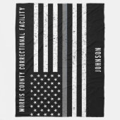 Amerikaanse vlag Thin Grey Line Disted Name (Vlagg Fleece Deken (Voorkant)