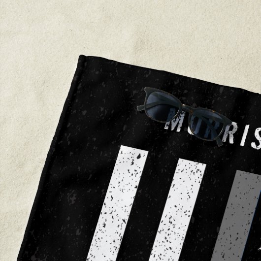 Amerikaanse vlag Thin Grey Line Disted Name (Vlagg Strandlaken (In situ)