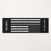 Amerikaanse vlag Thin Grey Line Disted Name (Vlagg Yogamat (Achterkant (horizontaal))