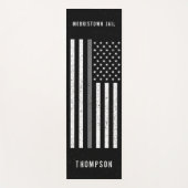 Amerikaanse vlag Thin Grey Line Disted Name (Vlagg Yogamat (Voorkant)