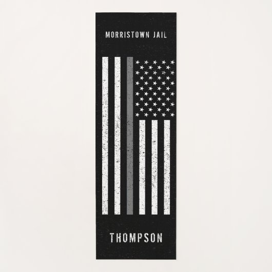 Amerikaanse vlag Thin Grey Line Disted Name (Vlagg Yogamat (Voorkant)
