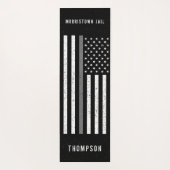 Amerikaanse vlag Thin Grey Line Disted Name (Vlagg Yogamat (Achterkant)