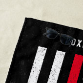 Amerikaanse vlag Thin Red Line Distance Name (Hand Strandlaken (In situ)