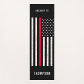 Amerikaanse vlag Thin Red Line Distance Name (Hand Yogamat (Voorkant)