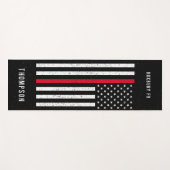 Amerikaanse vlag Thin Red Line Distance Name (Hand Yogamat (Voorkant (horizontaal))