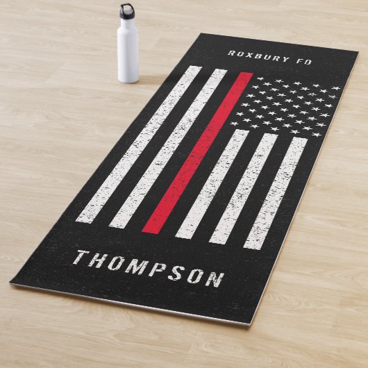 Amerikaanse vlag Thin Red Line Distance Name (Hand Yogamat (In situ)