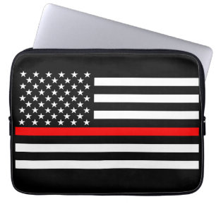 Amerikaanse vlag Thin Red Line Grafisch Laptop Sleeve