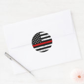 Amerikaanse vlag Thin Red Line Ronde Sticker (Envelop)