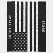 Amerikaanse vlag Thin White Line Disted Name (Hand Fleece Deken (Voorkant)