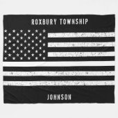 Amerikaanse vlag Thin White Line Disted Name (Hand Fleece Deken (Voorkant (Horizontaal))