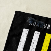 Amerikaanse vlag Thin Yellow Line Distance Name Strandlaken (In situ)