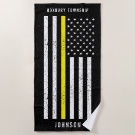 Amerikaanse vlag Thin Yellow Line Distance Name Strandlaken