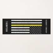 Amerikaanse vlag Thin Yellow Line Distance Name Yogamat (Achterkant (horizontaal))