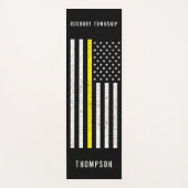 Amerikaanse vlag Thin Yellow Line Distance Name Yogamat (Voorkant)