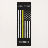 Amerikaanse vlag Thin Yellow Line Distance Name Yogamat (Achterkant)